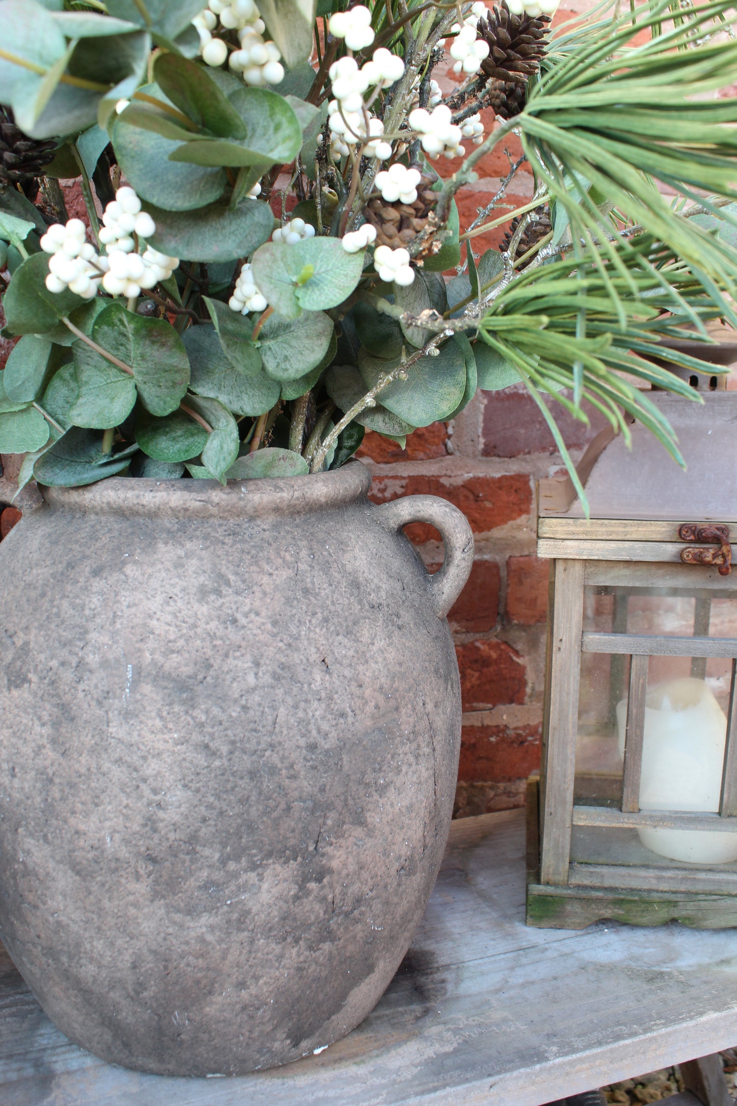 Distressed Black Earthenware Vase