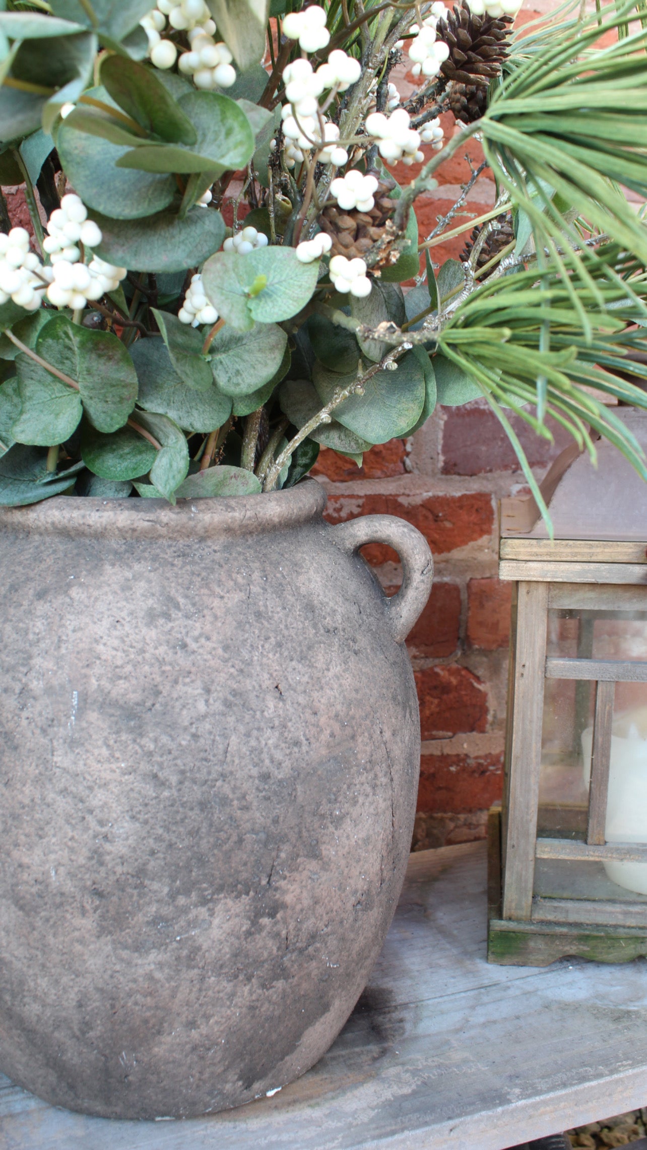 Distressed Black Earthenware Vase