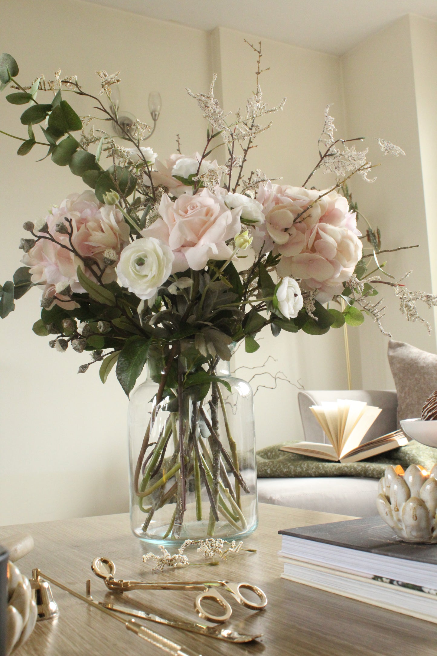 Large Faux Hydrangea Bouquet