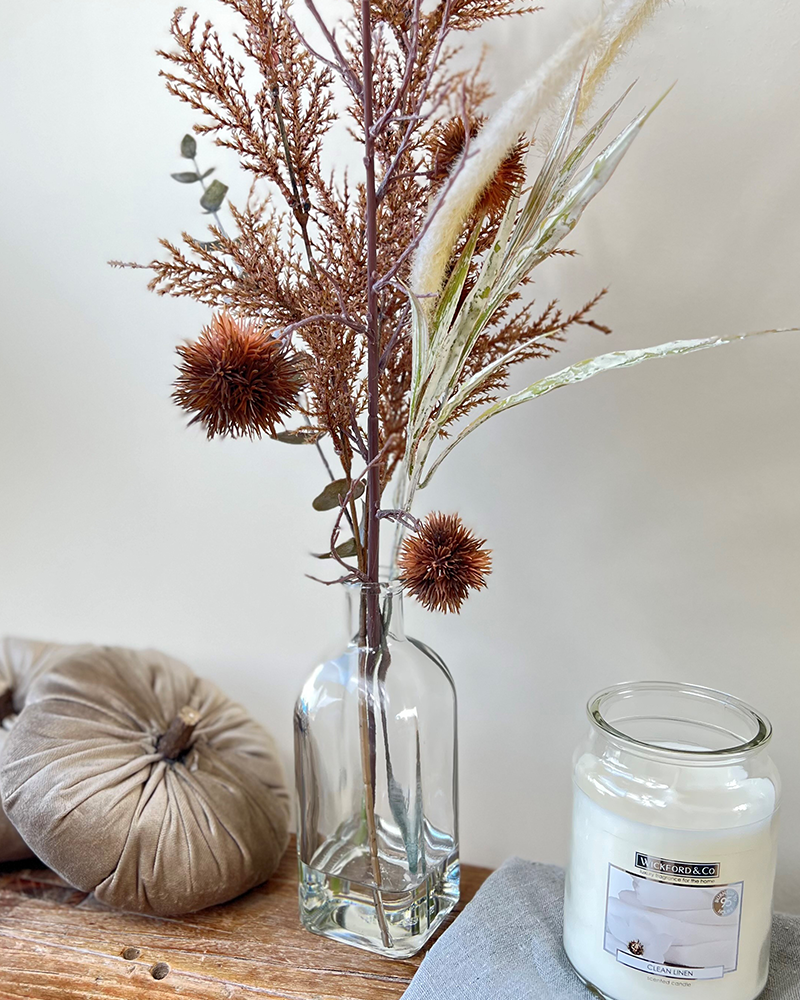 Faux Dried Autumn Vase