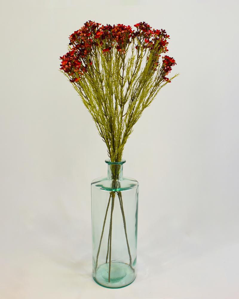 Faux Burgundy Waxflower Stem